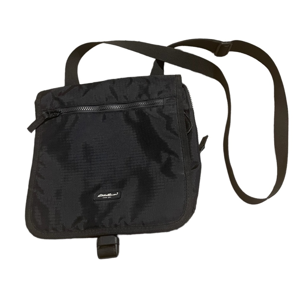 Eddie Bauer Small Bag with Compartmemts for Storage | Adjustable Strap | Black